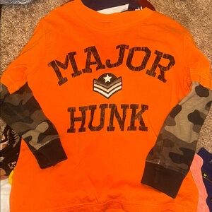 3 for $15! Boys Carter's 3t Orange 'Major Hunk' Tee w Camouflage Sleeves 3t
